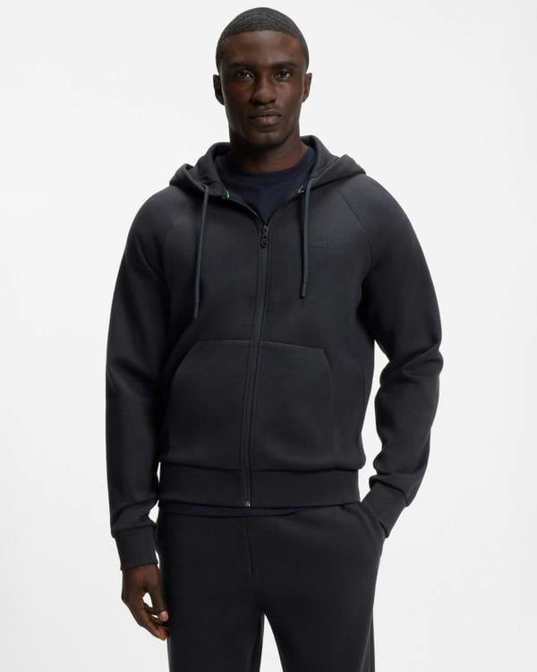 BOSS Green Saggy Mens Zip Hoodie - Dark Blue 402 | CHO | Designer Mens Zip Up Hoodies