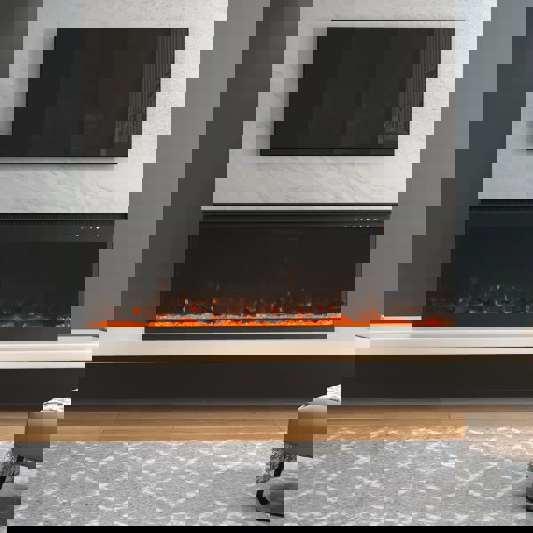 40/50/60-Inch 3-Sided Wall Mounted Electric Fireplace 9 Flame Colours and 5 Brightness Modes Freestanding Fireplaces Living and Home