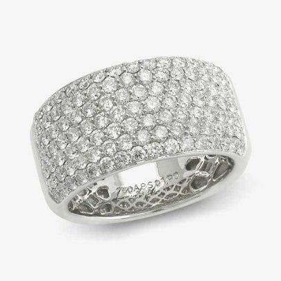 T. H. Baker 18ct White Gold Wide Pavé Diamond Ring 15.01726.002 M