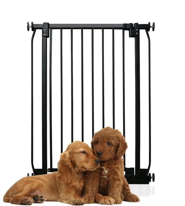 Bettacare Extra Tall Elite Dog Gate, 71cm - 80cm, Matt Black, Extra Tall 96.8cm in Height, Pressure Fit Pet Gate