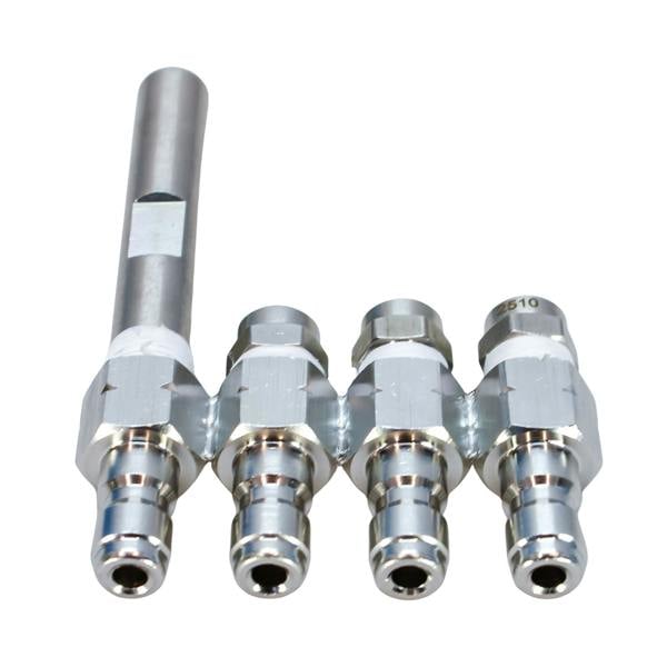 Equip2clean Quick release J-Rod Long Reach & Chemical Nozzles - Stainless Steel (Quad Jet)