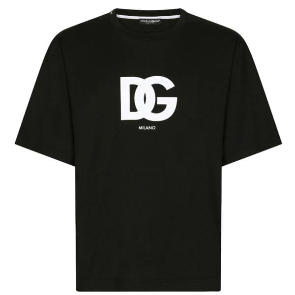 Dolce & Gabbana DG Milano Logo Print T-Shirt   in  Black