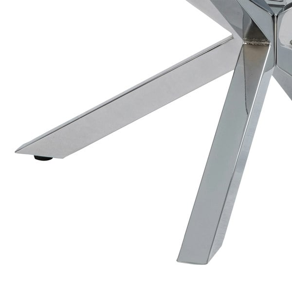 Furniture To Go Heaven Round Coffee Table with Glass Top and Chrome Legs