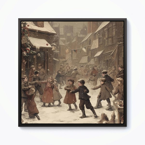 Warren Reed Dancing In The Street Framed Canvas