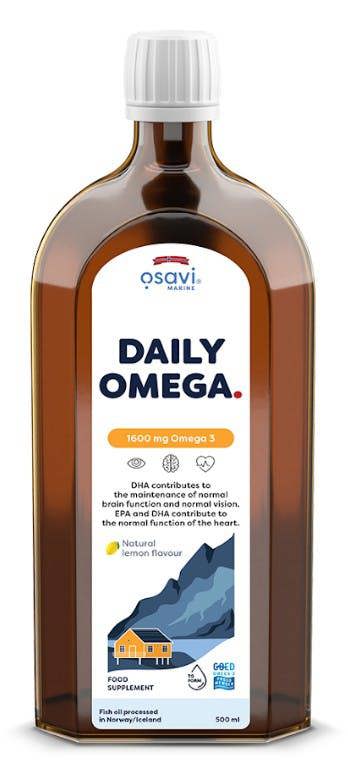 Osavi Daily Omega, 1600mg Omega 3 (Natural Lemon) - 500 ml.