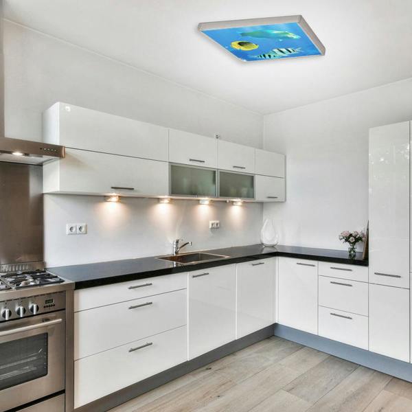 ENER-J Set of 4 40W 2D Ocean Marine Ceiling Lights 60x60cms with 4 xFoldable Screwless Mounting Frames