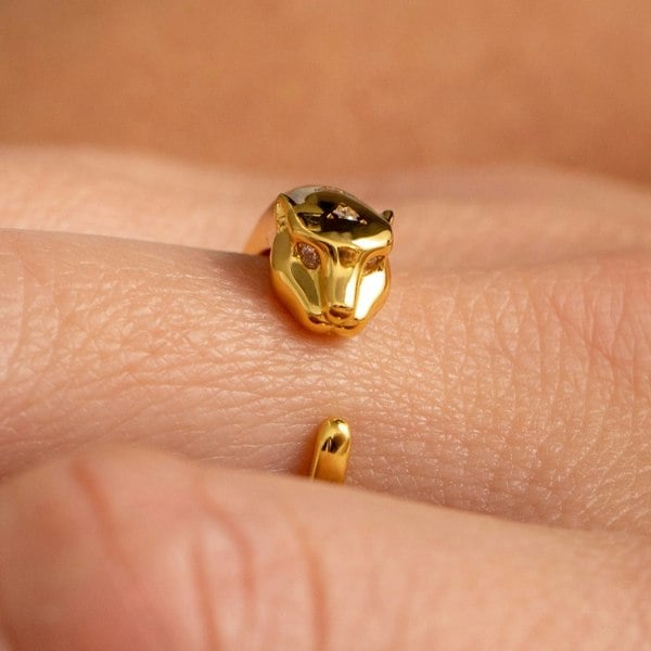 Gold Trip Leopard Open Ring