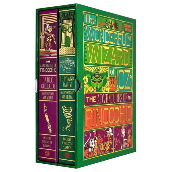 The Jungle Book, Peter Pan, The Wonderful Wizard and The Adventures of Pinocchio (Minalima Edition) 4 Books Collection Set