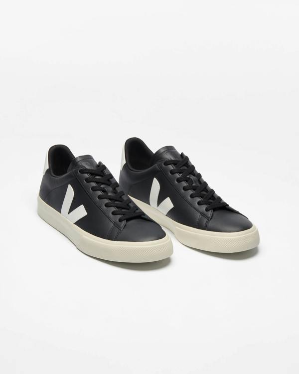 VEJA Campo Leather Womens Trainers - Black/White | CHO | Designer Womens Trainers