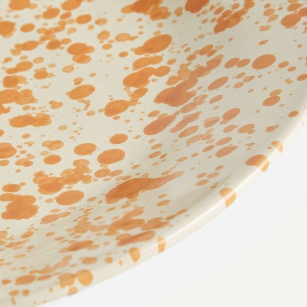 Hot Pottery Shallow Serving Bowl Burnt Orange