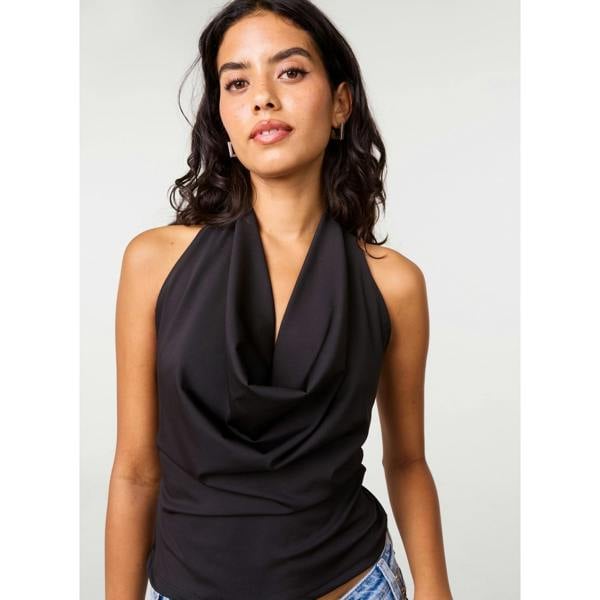 Pink Vanilla Halterneck Cowl Soft Stretch Top
