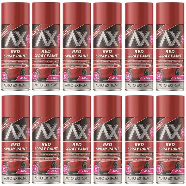 Auto Extreme 12X Auto Extreme Red Gloss Spray Paint 400ml