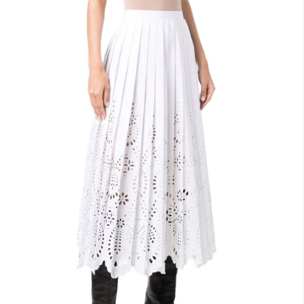 Valentino Womens Skirt Sangallo in White