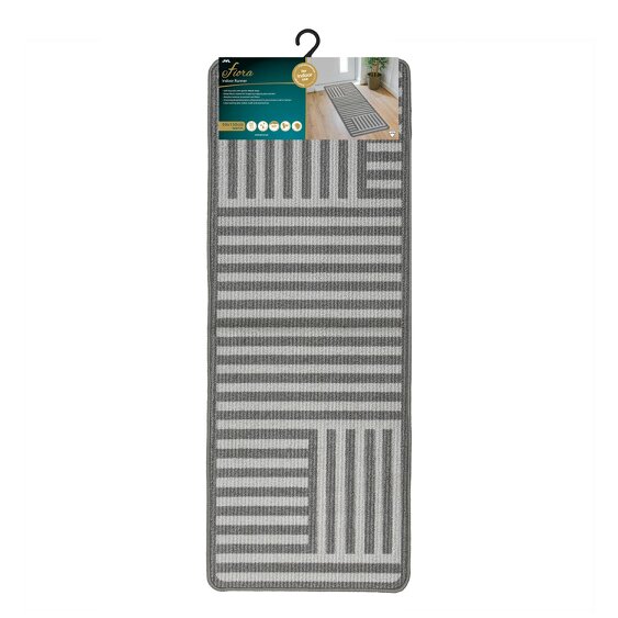 JVL Fiora Machine Washable Indoor Runner and Mat Set - Skyline Strata
