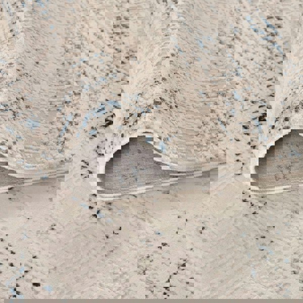 abstract rug, blue-cream colours, anti-allergic, and non-static properties