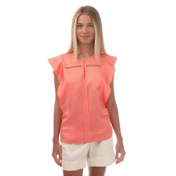 Boss Womens/Ladies Bileina Flutter Blouse - Coral