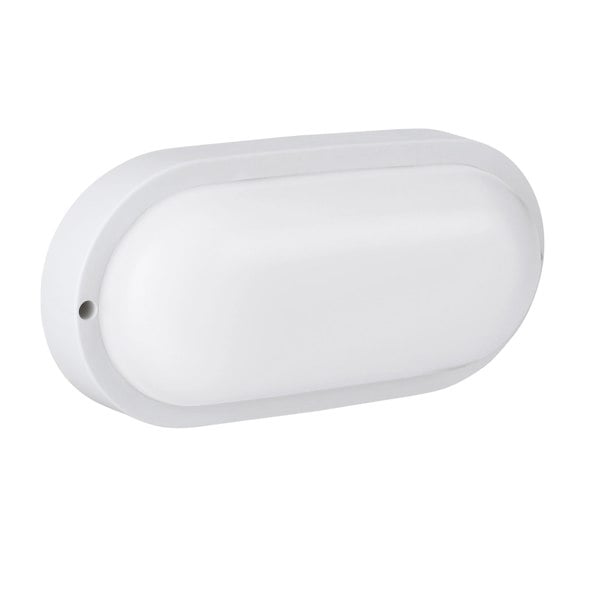 EGLO Basic Boschetto-E Oval White Plastic Eco-Friendly Outdoor Wall/Ceiling Light, (L) 20.5cm