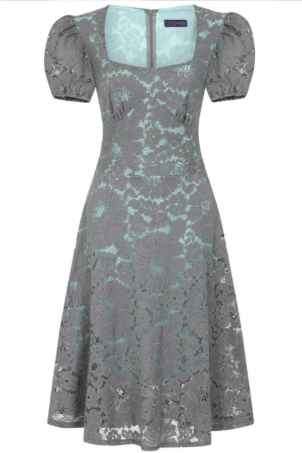 HotSquash A-Line Lace Dress with Contrast Lining