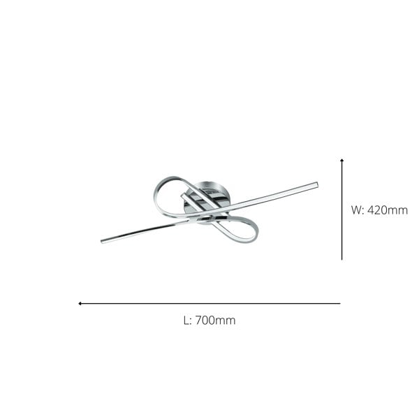EGLO Selvina 1-Light LED Knotted White/Chrome Ceiling Light