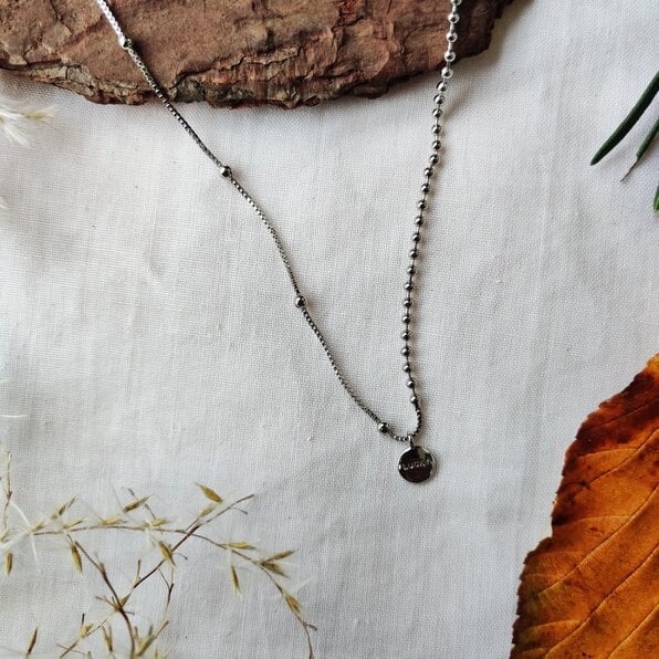 The Colourful Aura 925 Sterling Silver Lucky Charm Minimalist Dainty Dangle Choker Necklace