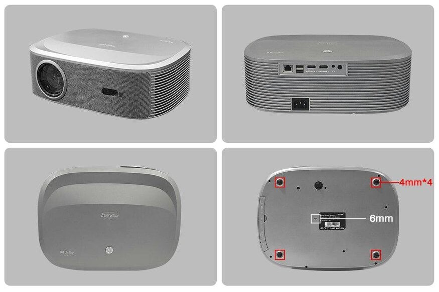 Everycom LCD projector Full HD 1080p – 900 ANSI lumens, 45-200 inches, Android 12, Dolby Audio, WiFi 6, autofocus