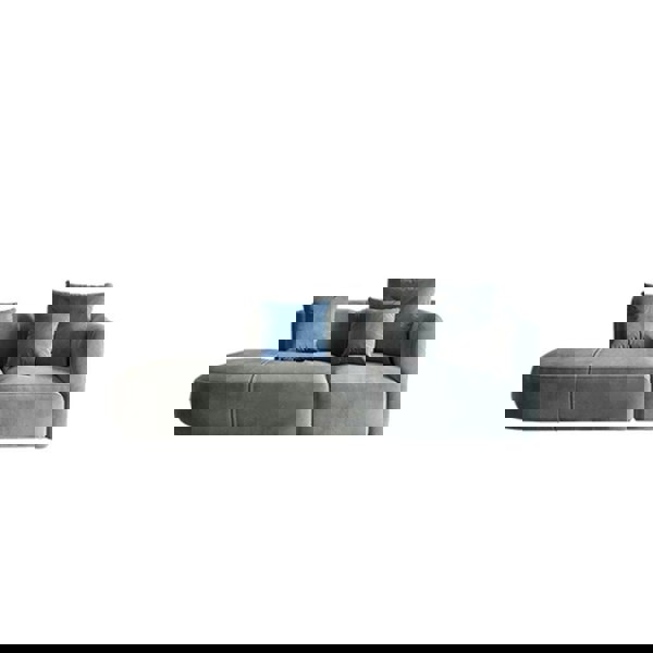 FIN Four Seater Sofa, Four Seater Corner Sofa, Grey Velvet-Weilai Concept-Weilai Concept