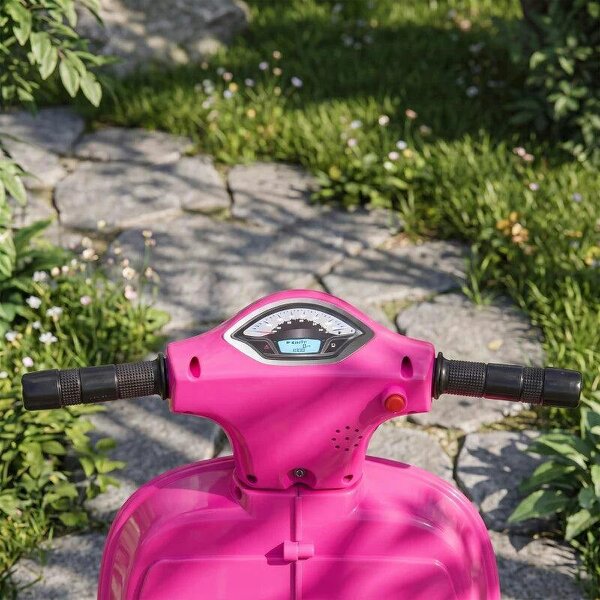 Vespa Licensed 6V Kids Electric Motorbike Ride On Motorcycle Battery Powered for 18-36 Months with Horn, Pink