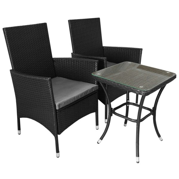 Jardi Rattan Bistro Set Black