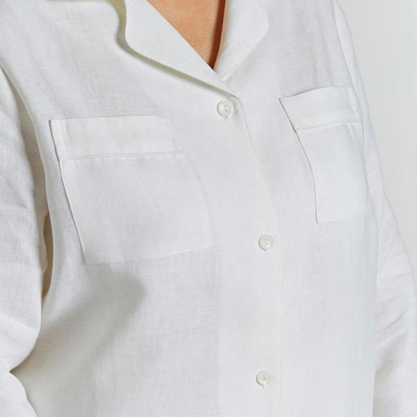 Lazy Linen White Pyjama & Bathrobe