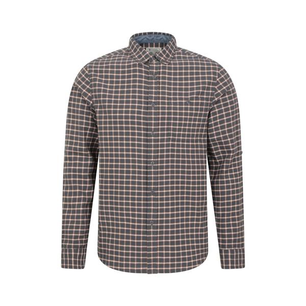 Mountain Warehouse Mens Driftwood Checked Organic Shirt - Dark Grey - 