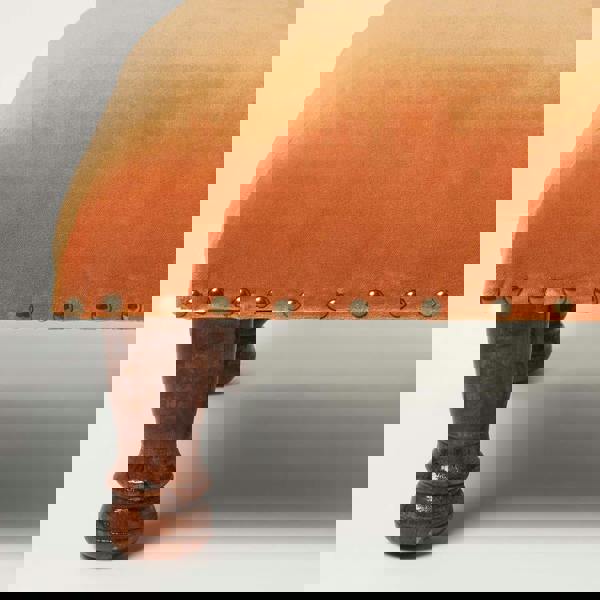 HOMESCAPES Mable Velvet Square & Rectangular Footstool