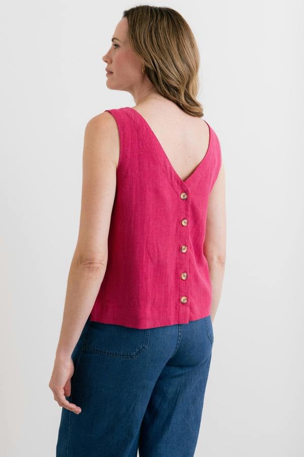 Lily & Me Allium Two Way Button Through Vest Boysenberry