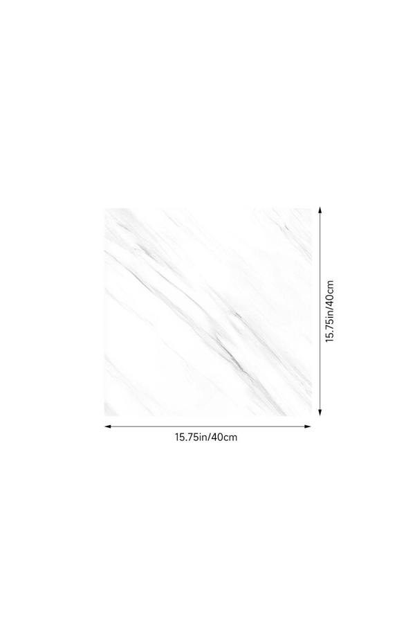 Living and Home 10pcs Self-Adhesive Volakas White Marble PVC Wallpapers, 40x40cm