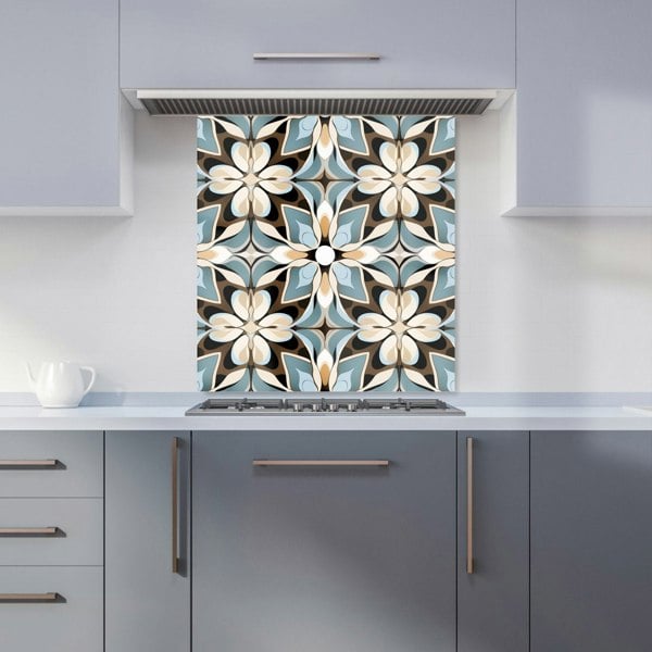 Warren Reed - Designer Beige And Brown Abstract Pattern Kitchen Splashback