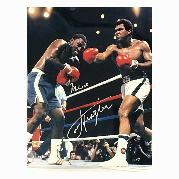 Unbranded Muhammad Ali & Joe Frazier dual signed 16x20 photo — Premium Framing