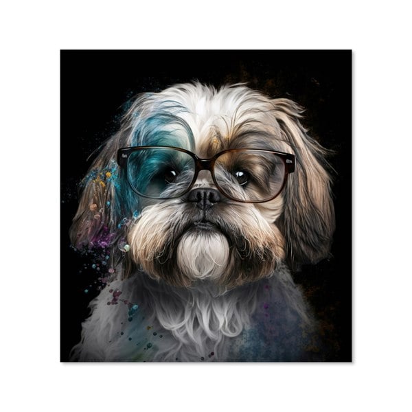 Warren Reed - Designer Lhasa Apso With Glasses Splashart Kitchen Splashback