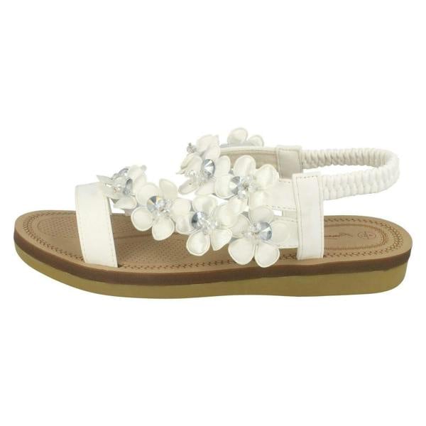 Anne Michelle Ladies Anne Michelle Flower Trim Sandals
