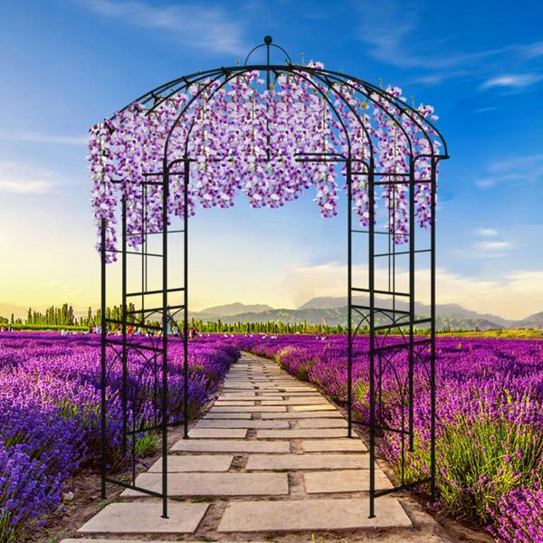 Gr8 Garden Metal Garden Rose Arch Trellis Bird Cage Arbour Pergola Gazebo