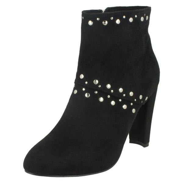 Anne Michelle Ladies Anne Michelle Studded Trim Ankle Boots
