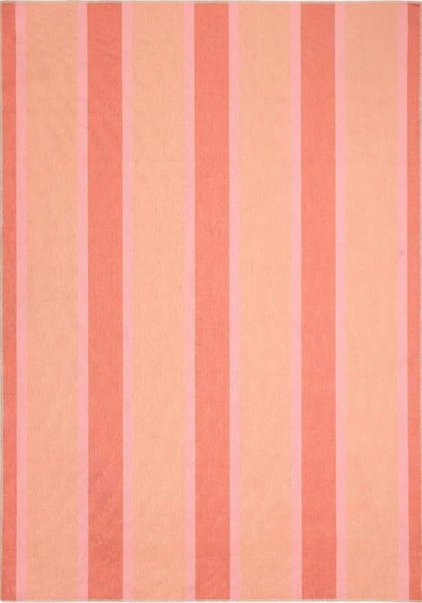 Striped pattern with vertical pink and orange stripes on a light pink background