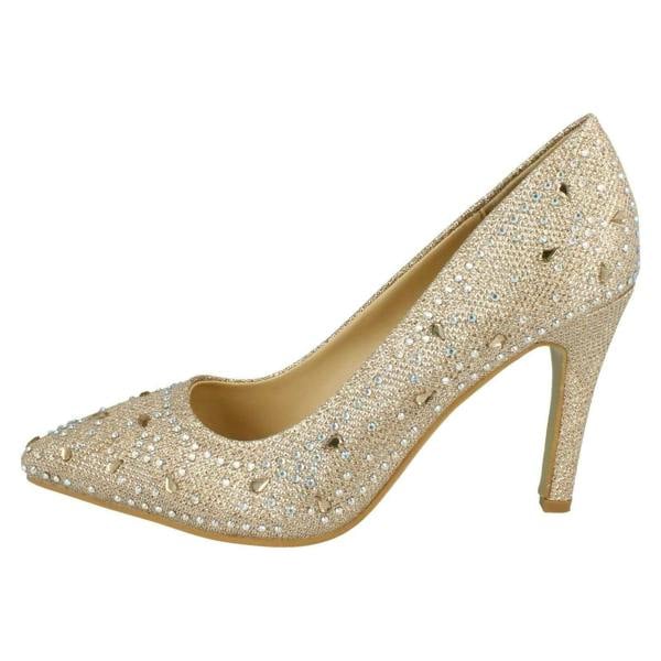 Anne Michelle Ladies Anne Michelle Diamante Detail Court Shoes