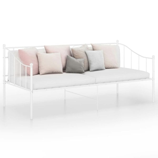 Berkfield Sofa Bed Frame White Metal 90x200 cm