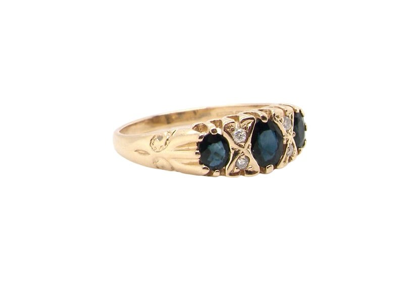 Vintage Tom A Victorian style Sapphire and Diamond ring