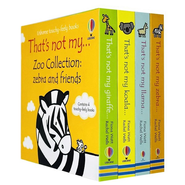 Touchy-Feely Books That's Not My Zoo Collection 4 Books Set Llama Zebra Koala Giraffe