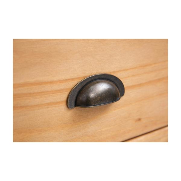 Cabinet Bits Lucca Waxed 3 Drawer 3 Door Sideboard Brass Cup Handle