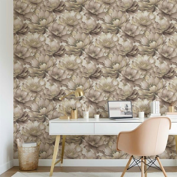 Muriva Aminah Floral Blush Wallpaper