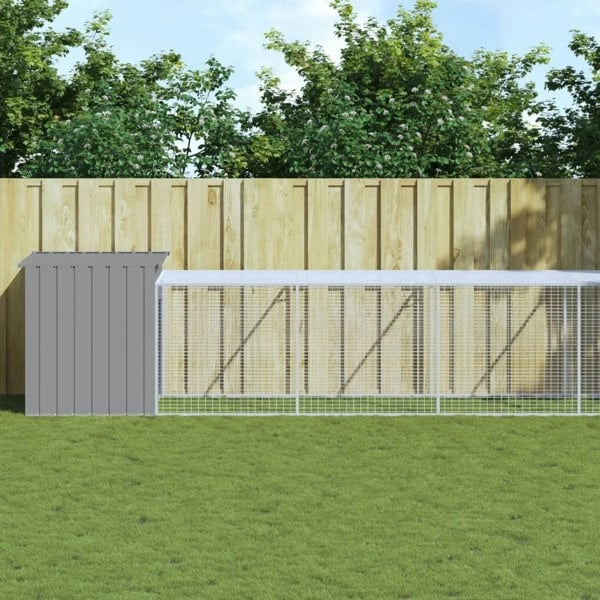 Berkfield Chicken Cage with Run Light Grey 110x1017x110 cm Galvanised Steel