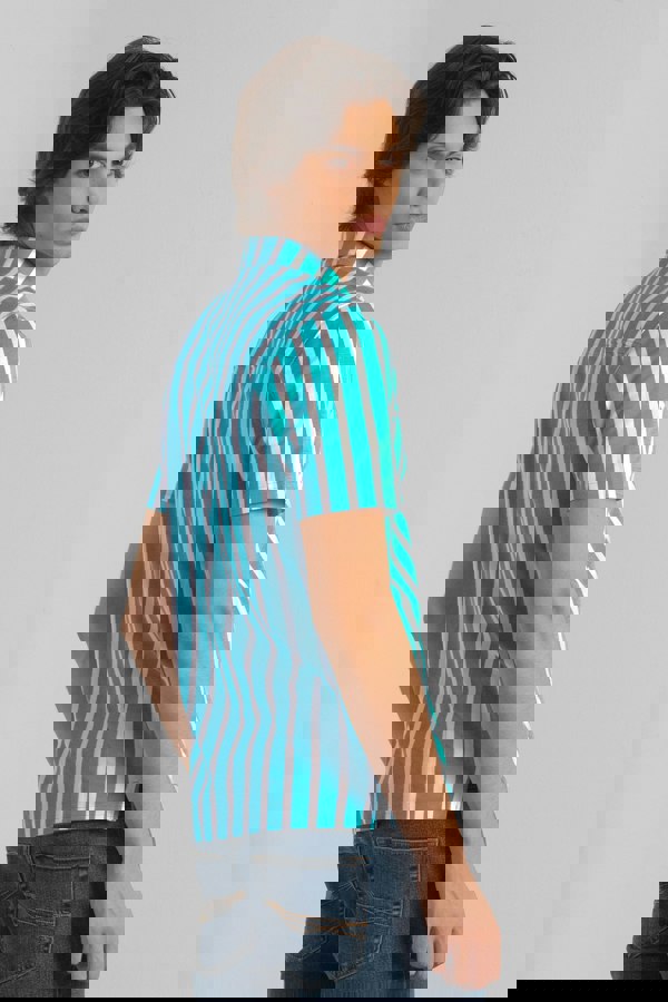 ENORSIA Men's Short Sleeve Stripe Jersey Shirt