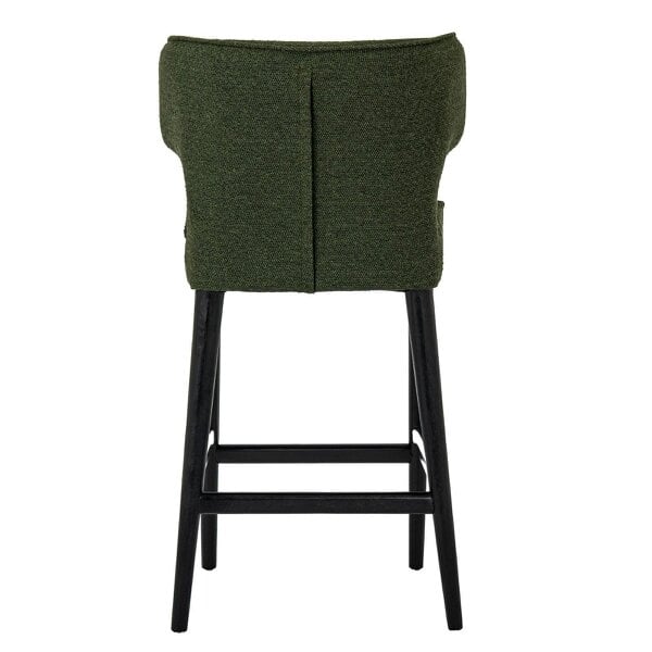 Wyld Haus Modena Modern Green Upholstered Bar Stool with Wooden Legs