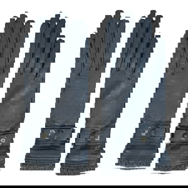 Infinity Leather Men’s Genuine Leather Ribbed Knit Cuff Gloves